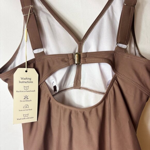Women's Heytalala Brown One-Piece Swimsuit Size M - Picture 3 of 5